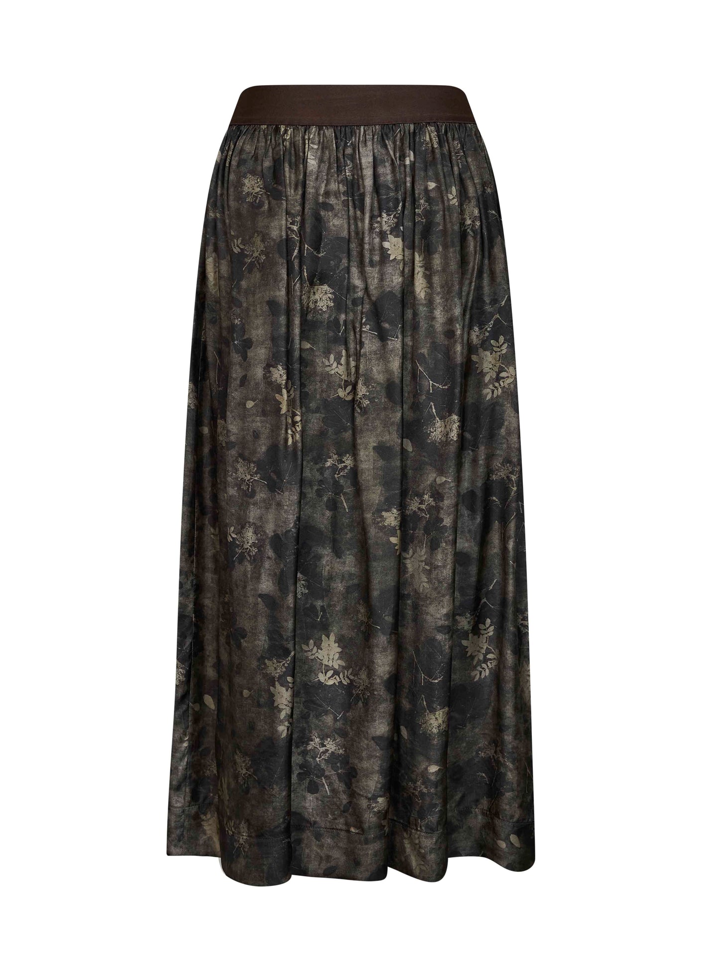 Gonna midi Gillian in moulay floreale verde e grigio