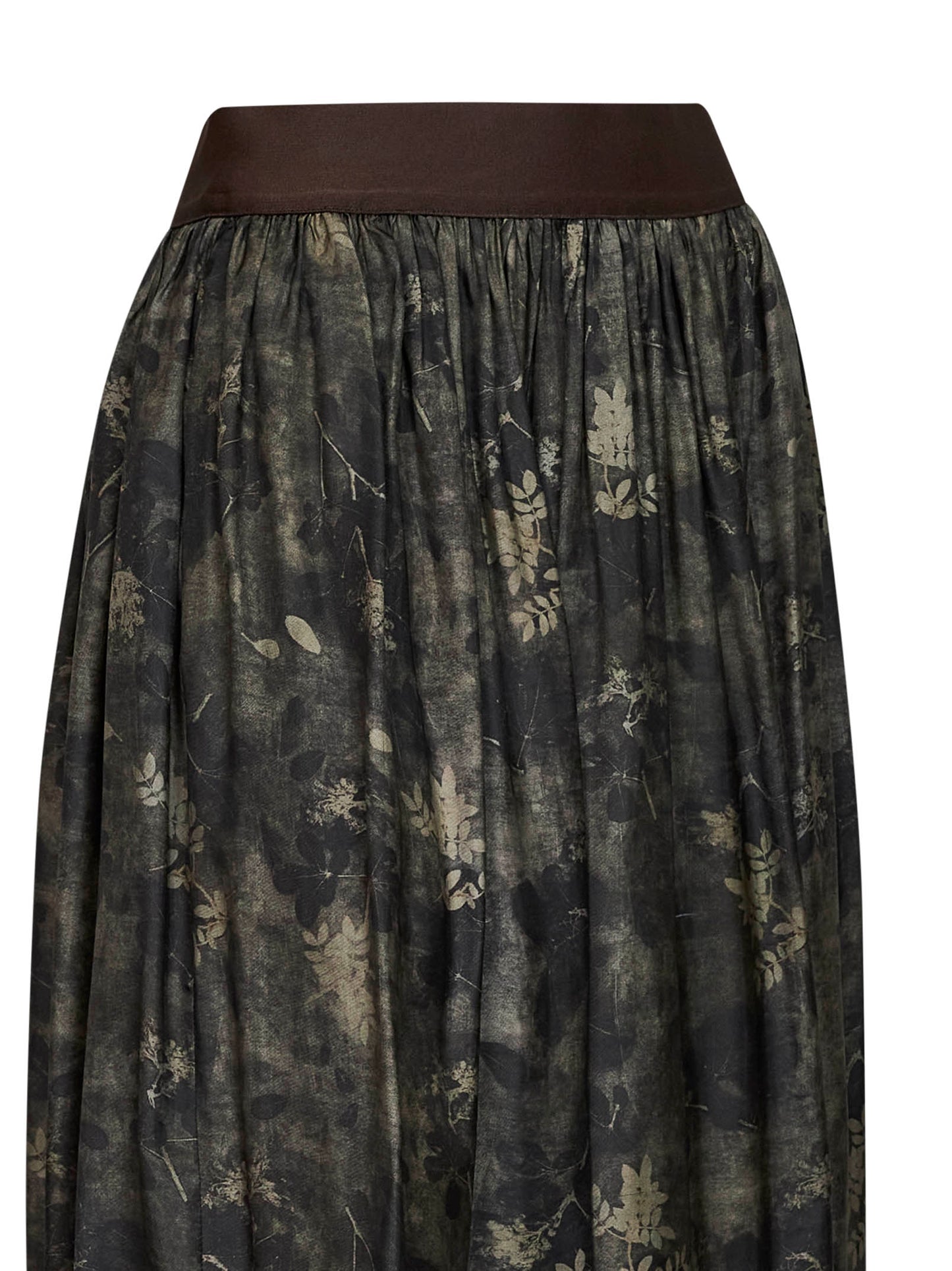 Gonna midi Gillian in moulay floreale verde e grigio