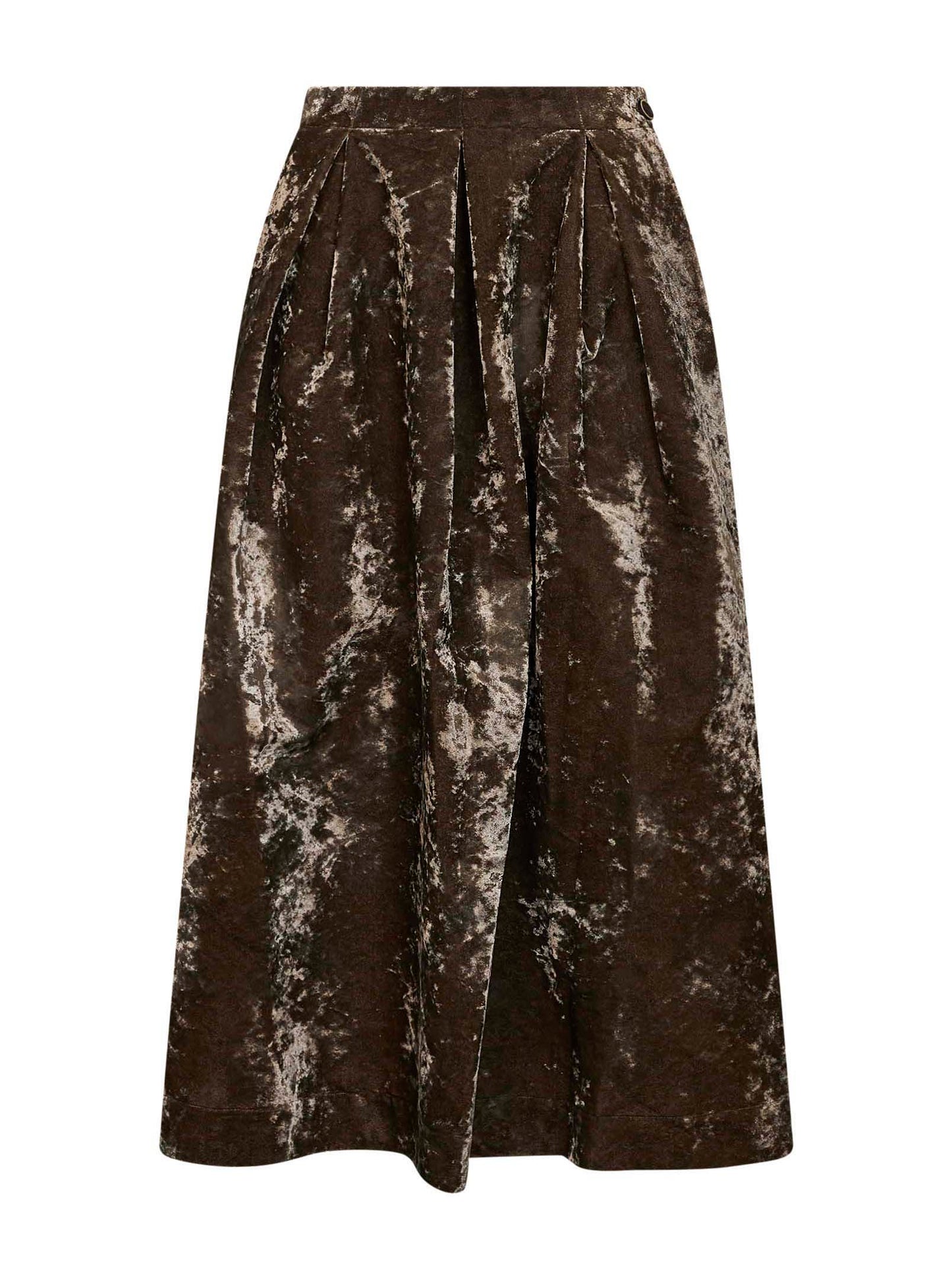 Dark olive velvet Gomes midi skirt