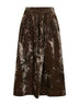 Dark olive velvet Gomes midi skirt