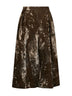 Dark olive velvet Gomes midi skirt