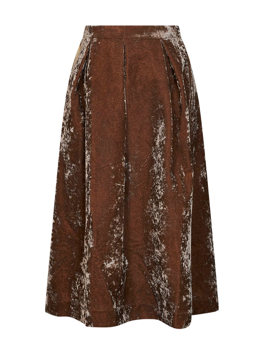 Dark rose velvet Gomes midi skirt<BR/>
