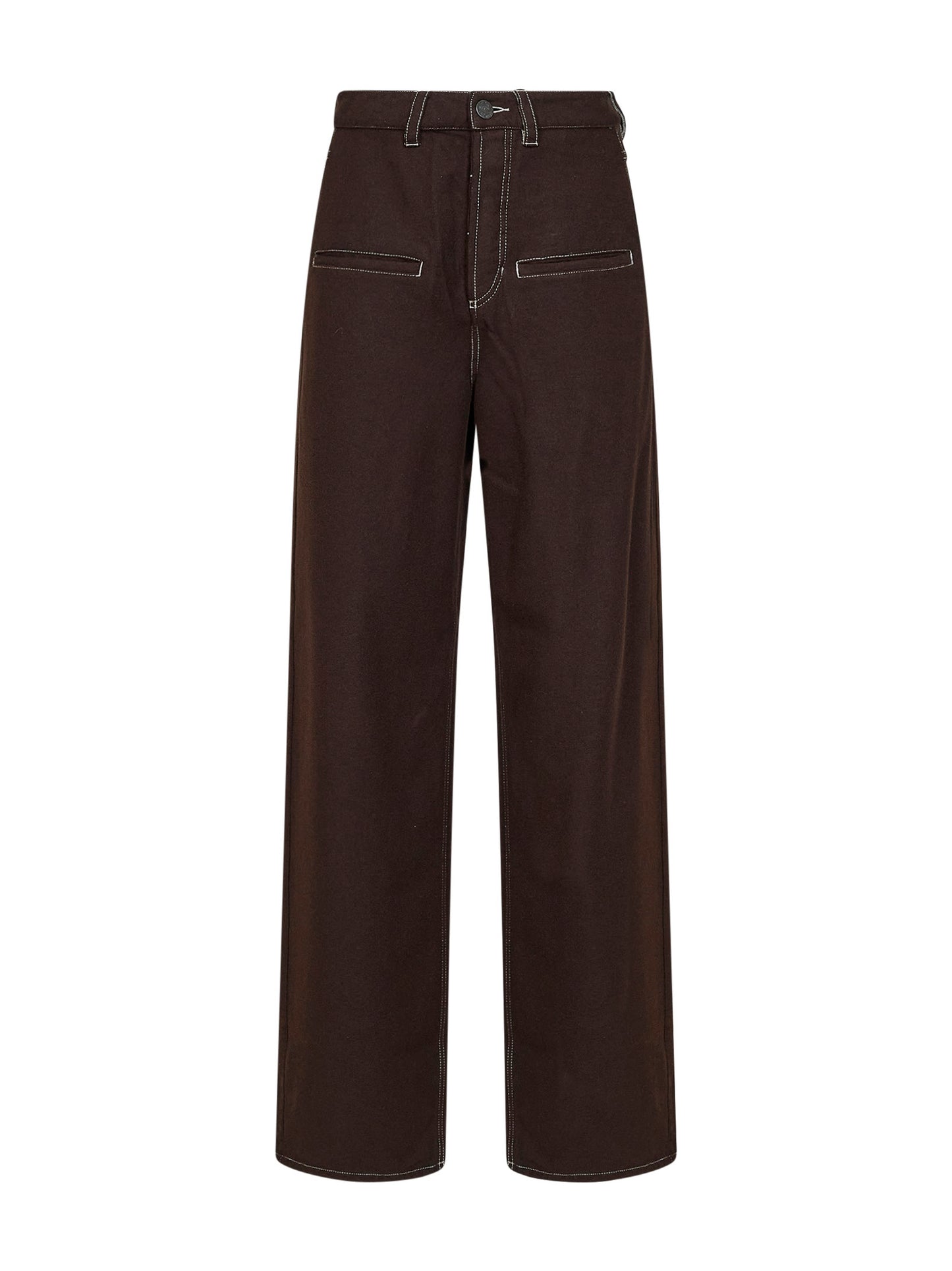 Brown virgin wool-blend Ball trousers