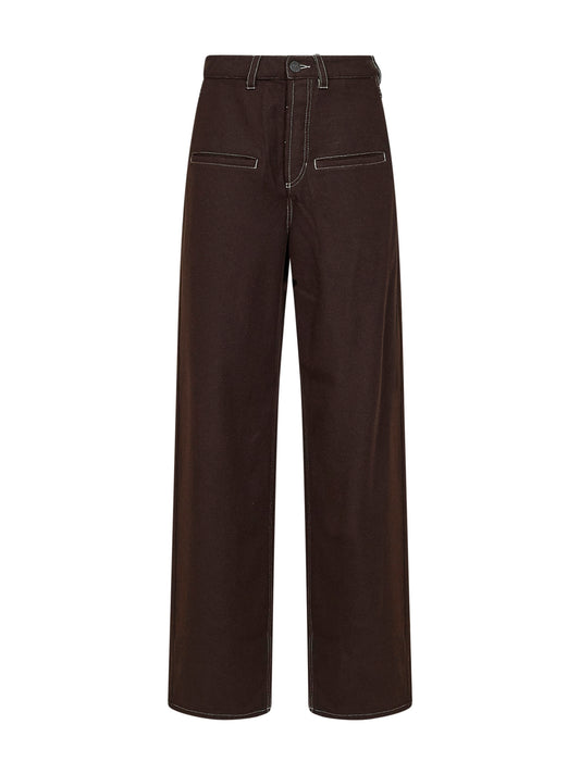Brown virgin wool-blend Ball trousers