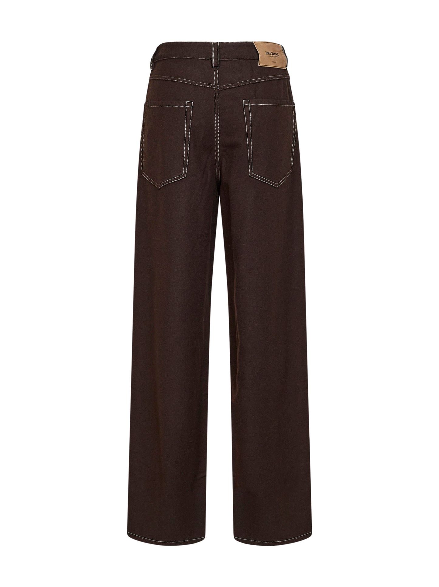 Brown virgin wool-blend Ball trousers