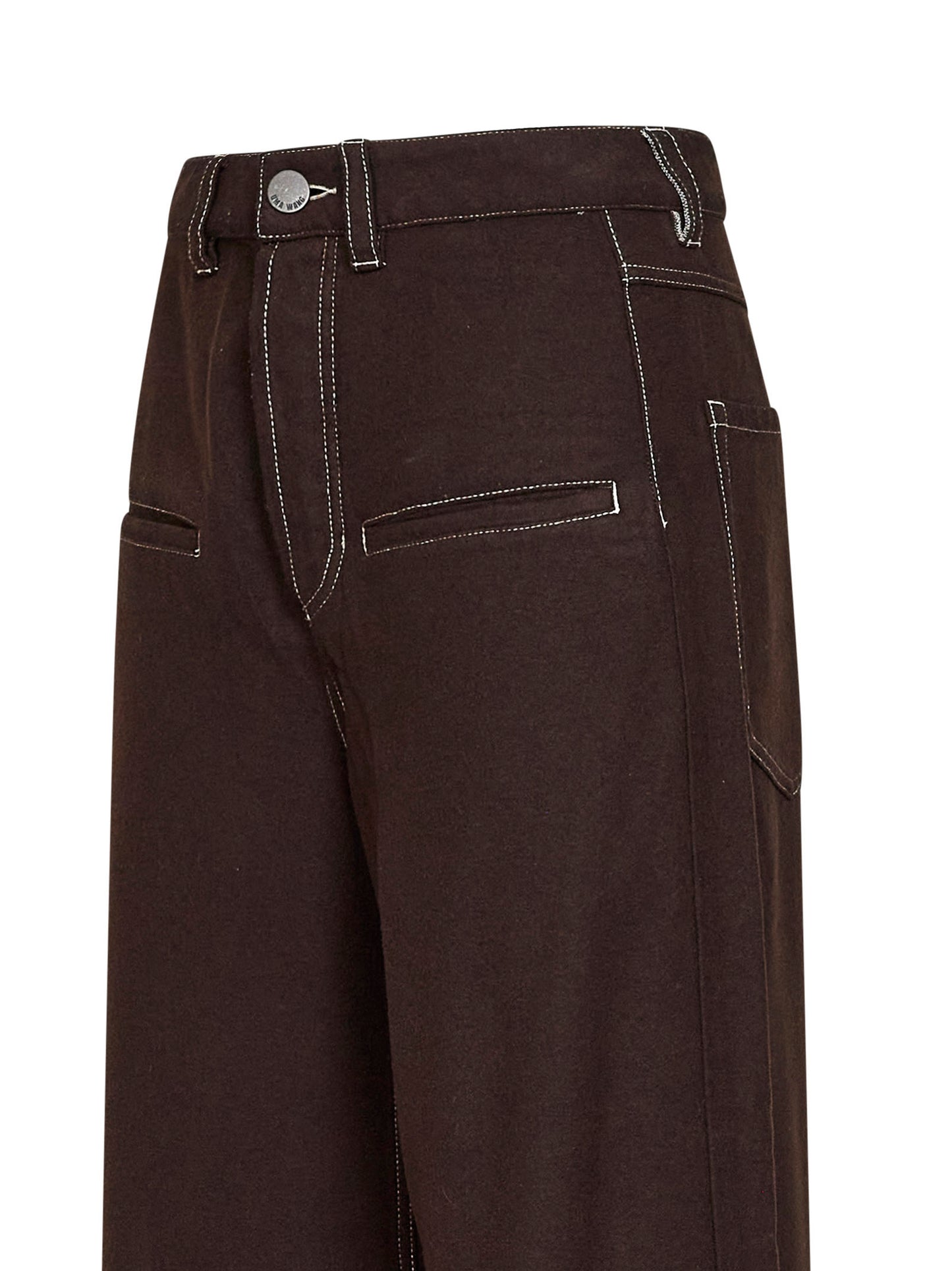 Brown virgin wool-blend Ball trousers