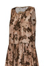 Tan and brown floral moulay Ardal midi dress