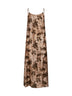 Abito lingerie lungo Anaya in moulay floreale beige e marrone