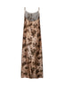 Abito lingerie lungo Anaya in moulay floreale beige e marrone