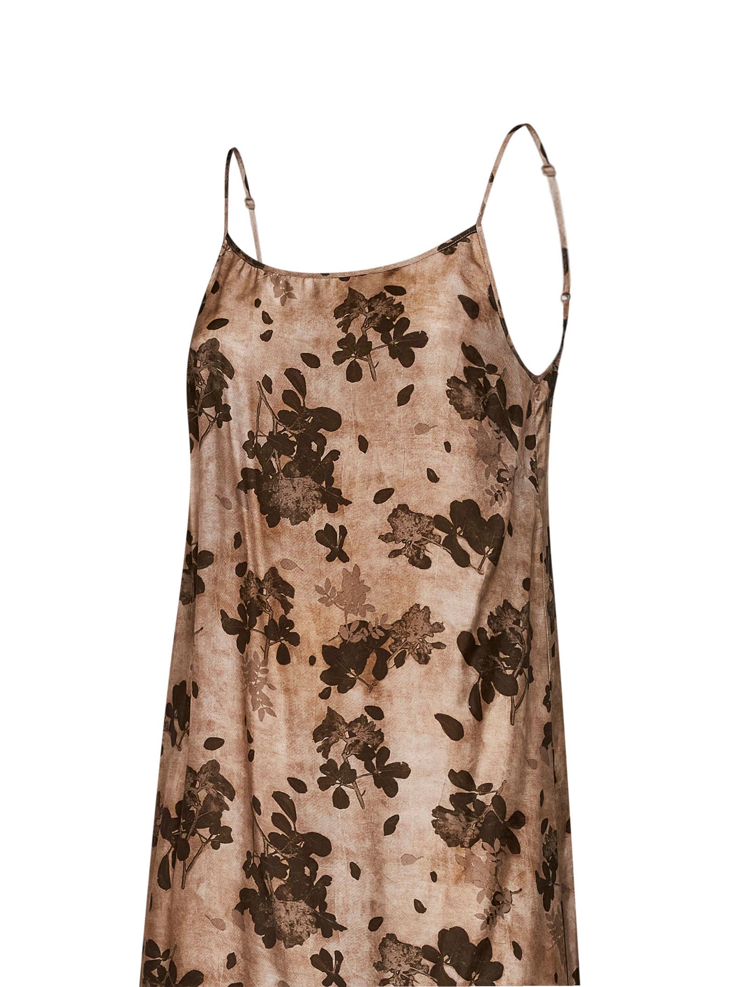 Abito lingerie lungo Anaya in moulay floreale beige e marrone
