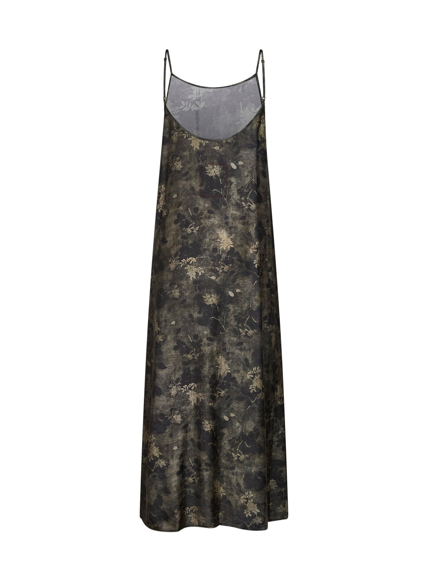 Abito lingerie lungo Anaya in moulay floreale verde e grigio