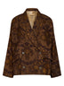 Giacca Crossword in misto lana jacquard floreale mostarda e marrone
