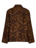 Giacca Crossword in misto lana jacquard floreale mostarda e marrone
