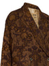 Giacca Crossword in misto lana jacquard floreale mostarda e marrone
