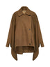 Tan wool blend Kew asymmetric cape-style jacket