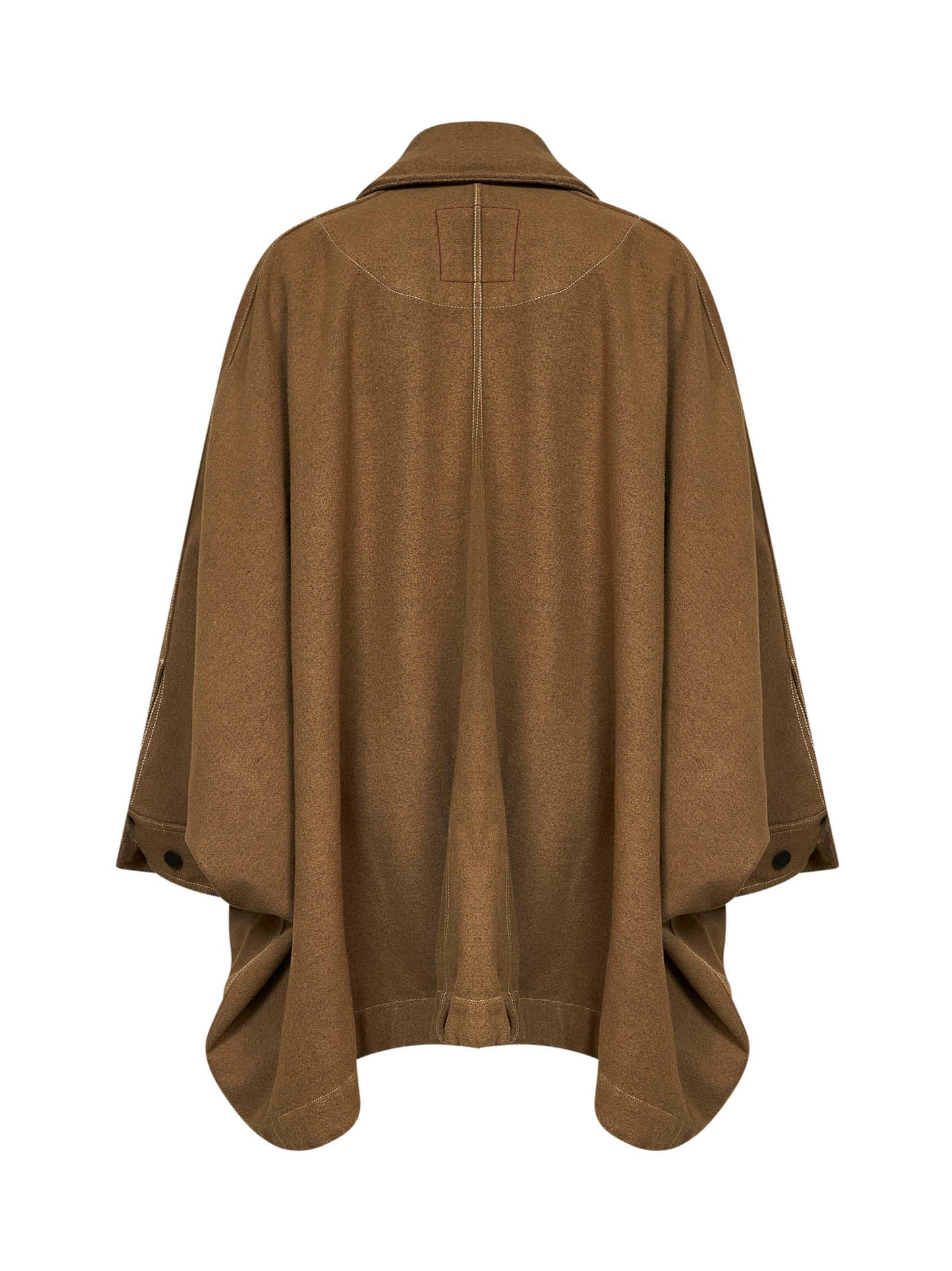 Tan wool blend Kew asymmetric cape-style jacket