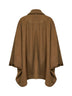 Tan wool blend Kew asymmetric cape-style jacket