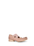 Pink vintage-effect leather ballet flats