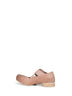 Pink vintage-effect leather ballet flats