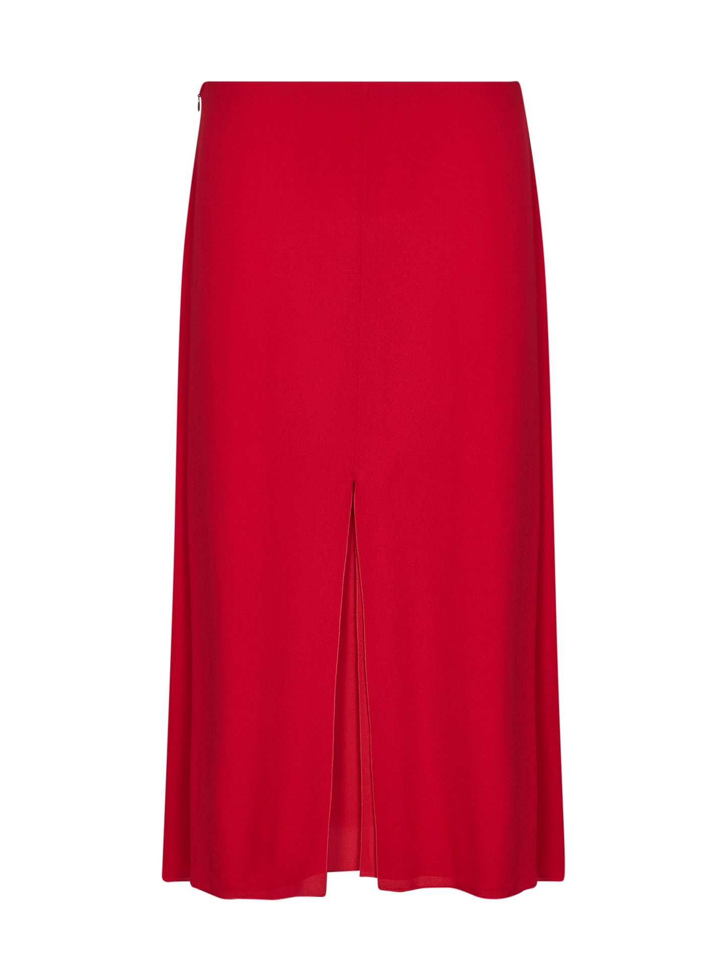 Gonna midi svasata in georgette di seta rosso