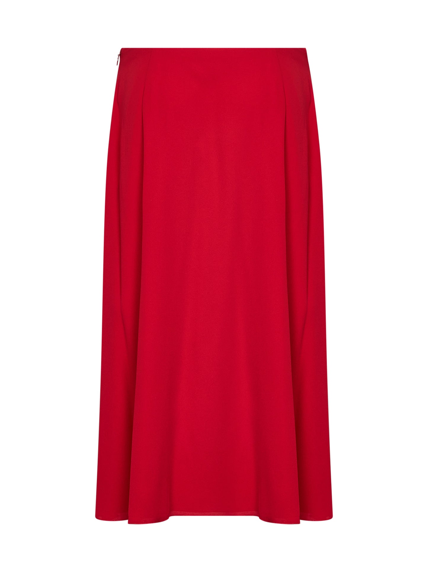 Gonna midi svasata in georgette di seta rosso