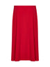 Gonna midi svasata in georgette di seta rosso