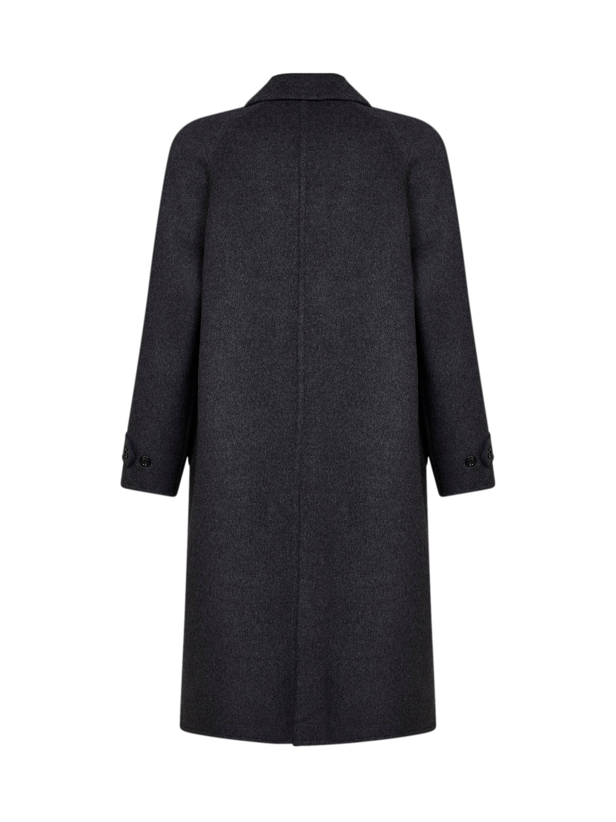Cappotto monopetto in lana double grigio scuro