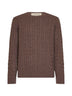 Maglia Valentino in cashmere a trecce marrone con VLogo