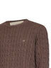 Maglia Valentino in cashmere a trecce marrone con VLogo