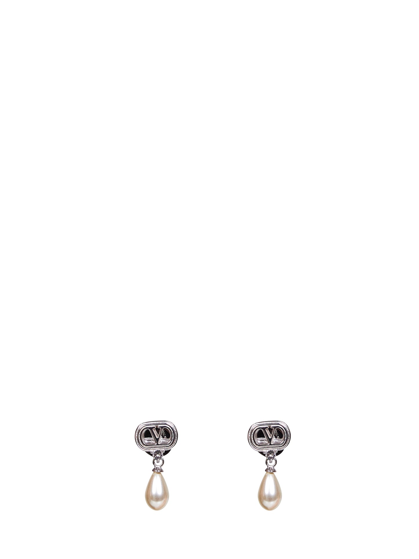 Metal and pearls and crystals Ovalette earrings