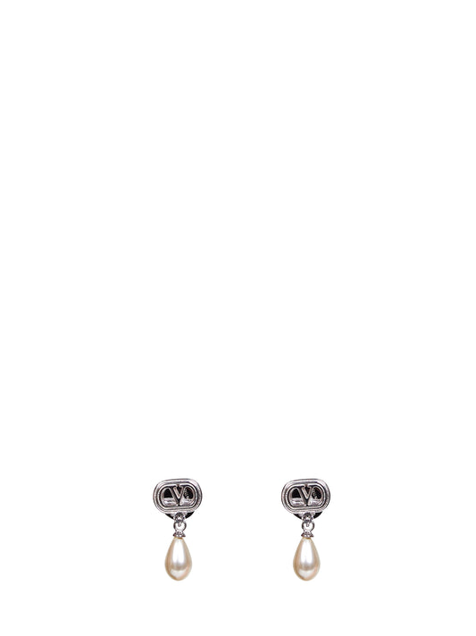 Metal and pearls and crystals Ovalette earrings