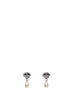 Metal and pearls and crystals Ovalette earrings