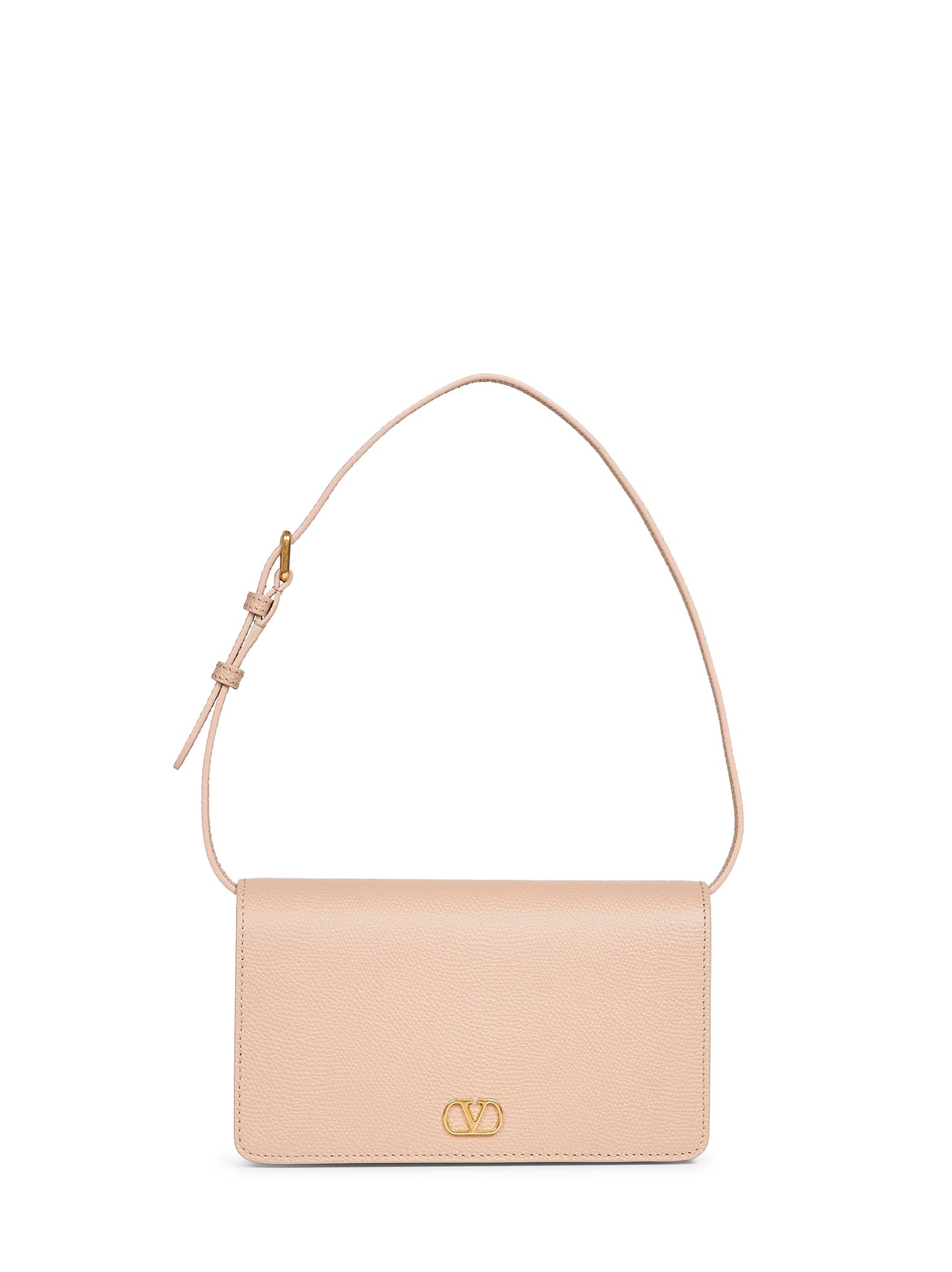 Rose sand Vlogo Signature mini shoulder bag<BR/>