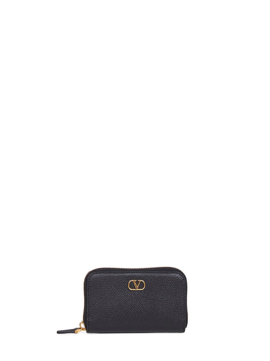 Black VLogo Signature mini wallet