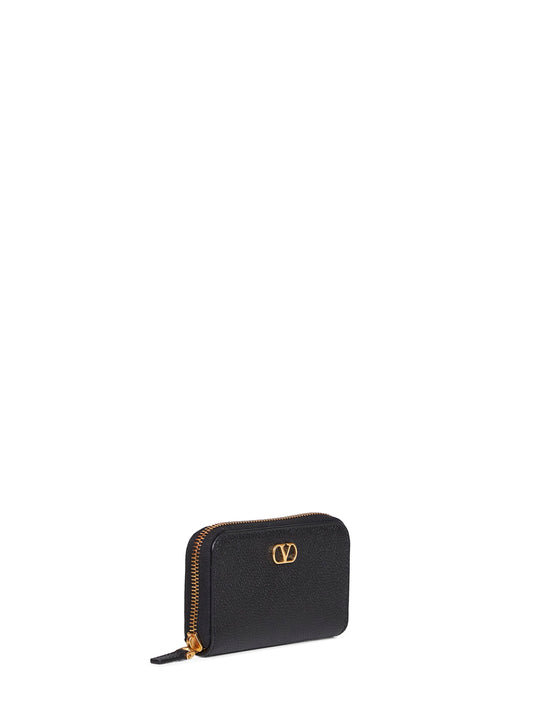 Black VLogo Signature mini wallet