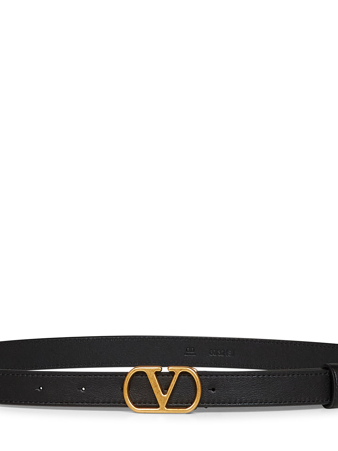 Cintura VLogo Signature in vitello lucido nero