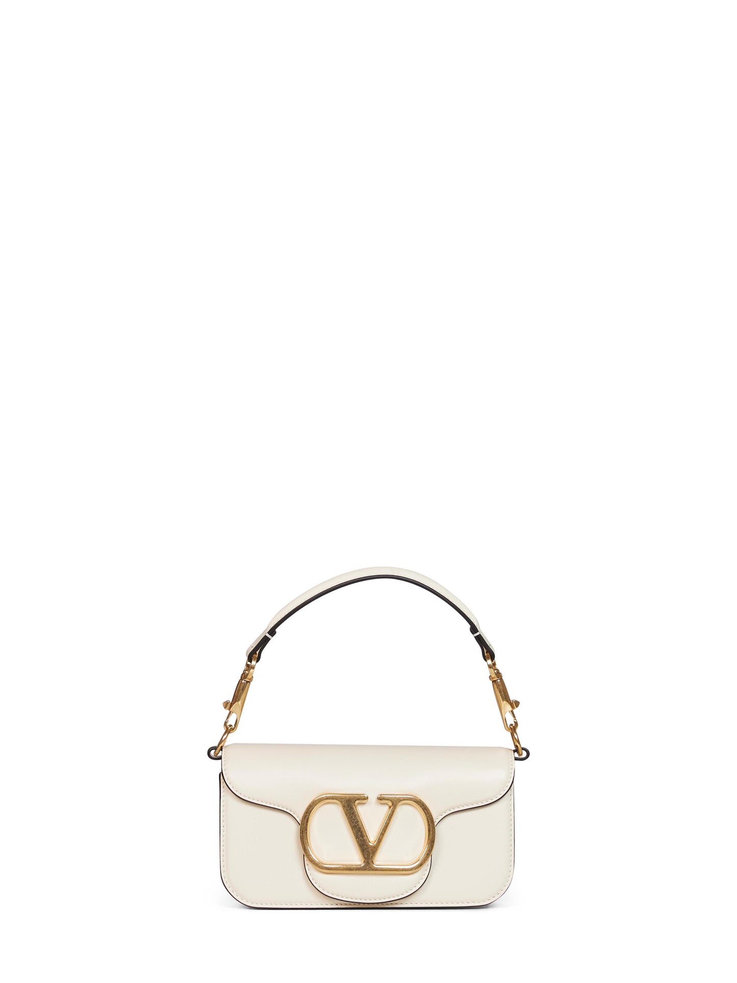 Borsa piccola a spalla Valentino Garavani Locò avorio chiaro