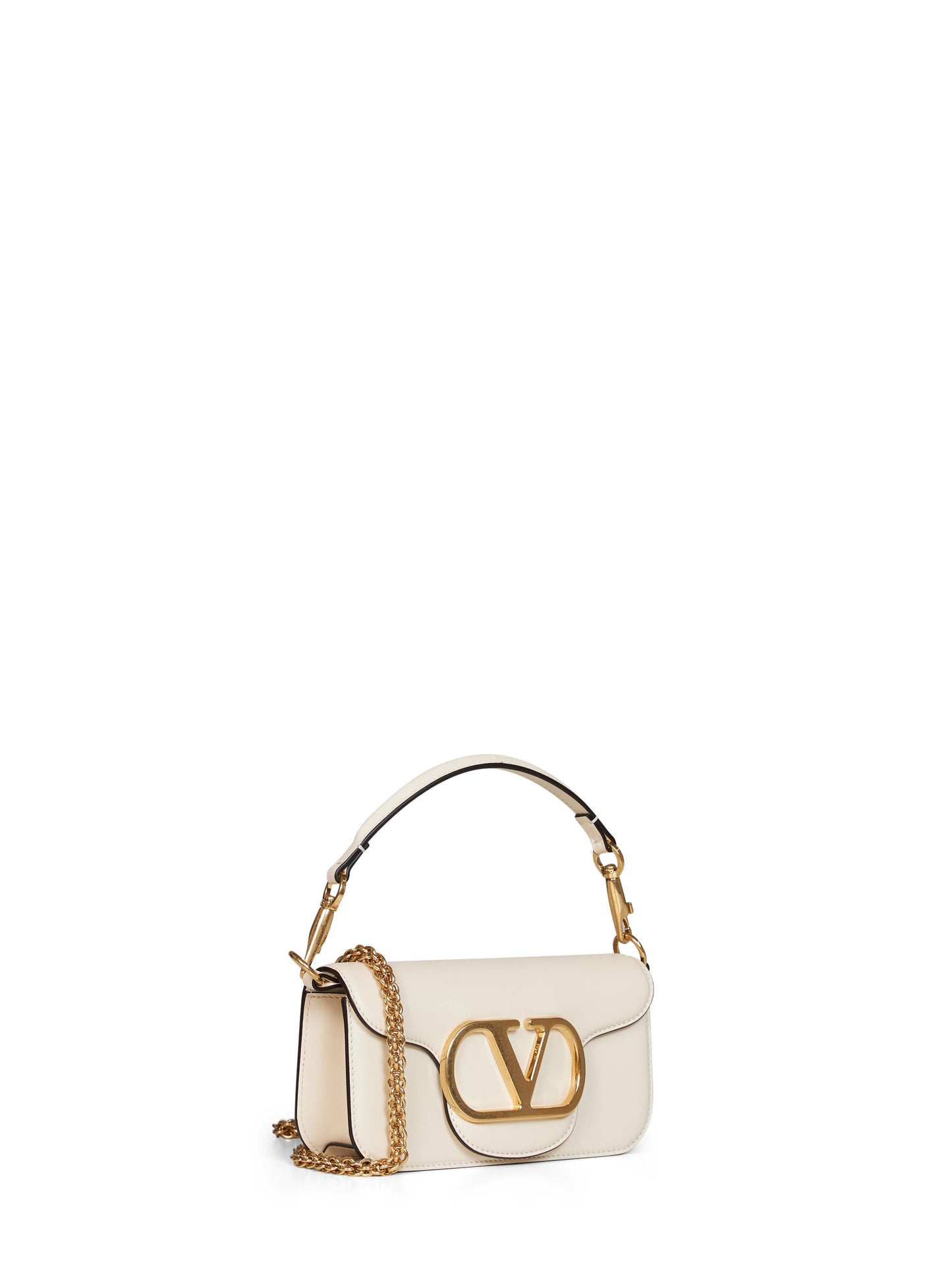 Borsa piccola a spalla Valentino Garavani Locò avorio chiaro