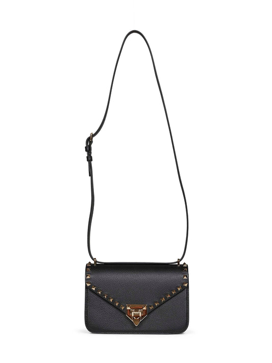 Borsa a tracolla piccola Valentino Garavani Rockstud nera