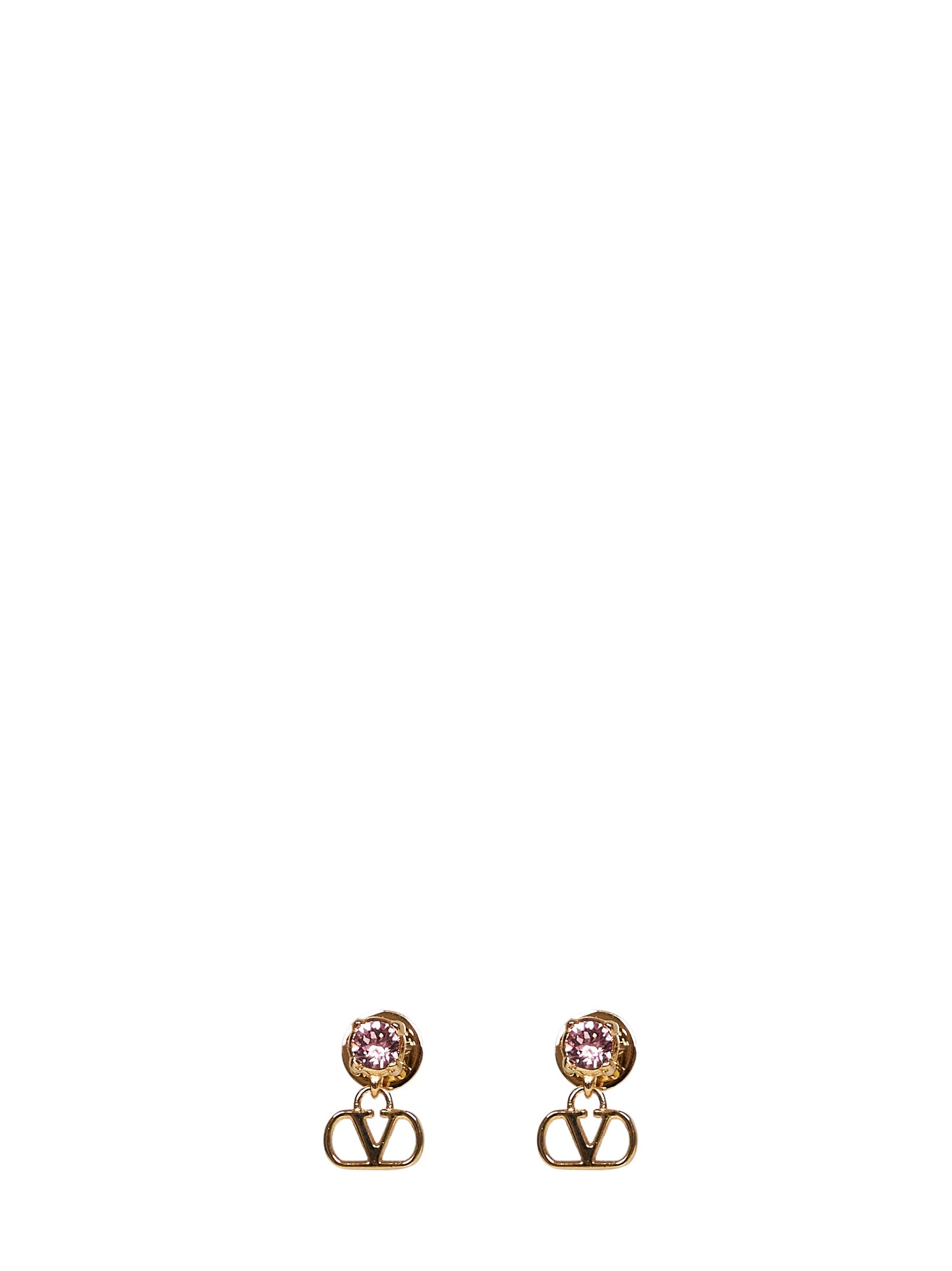 Metal and Swarovski crystals VLogo Signature earrings