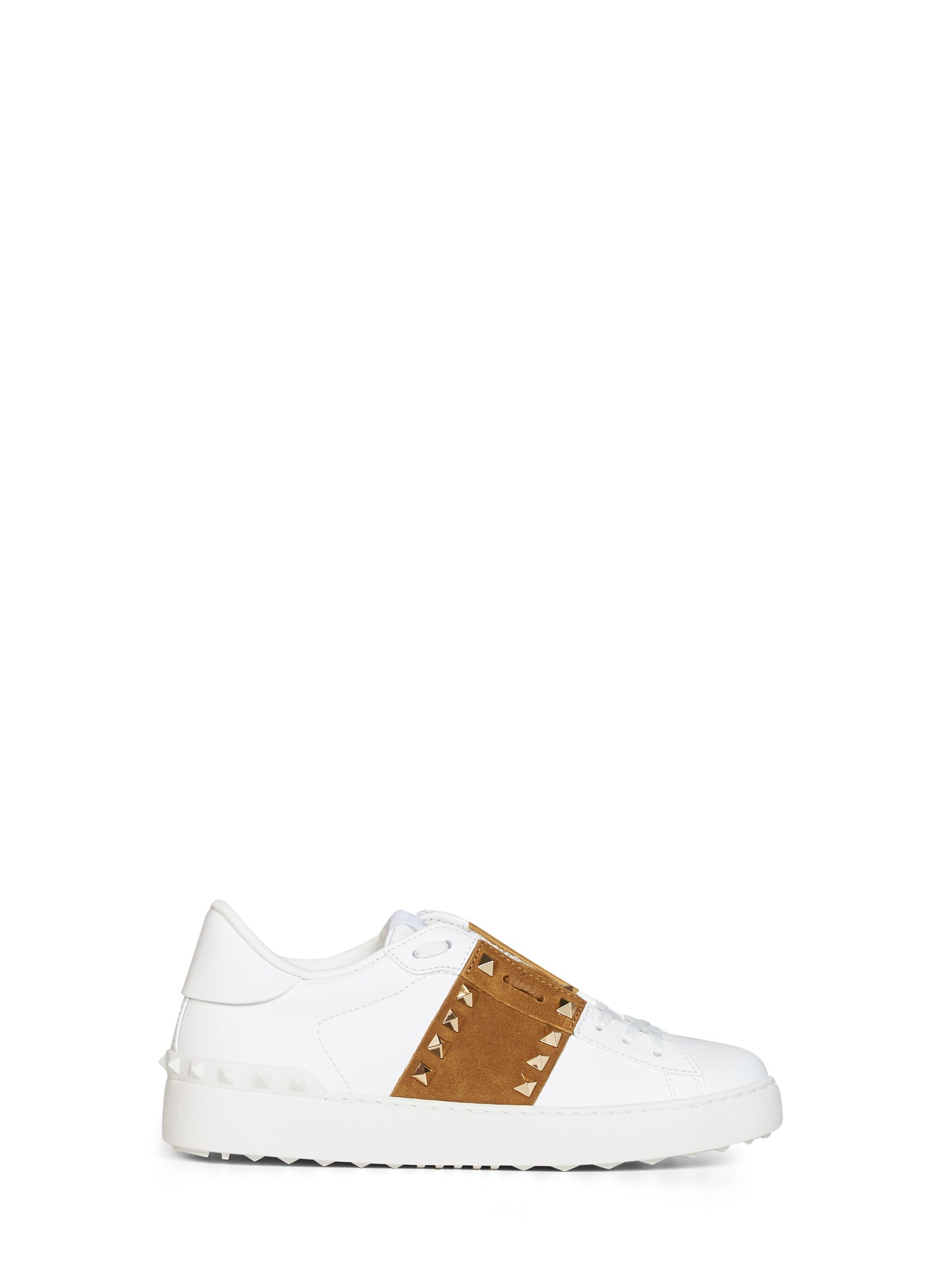Sneakers Rockstud Untitled bianco e beige havana