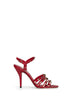 Red kidskin Rockstud 100mm sandals