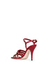 Red kidskin Rockstud 100mm sandals