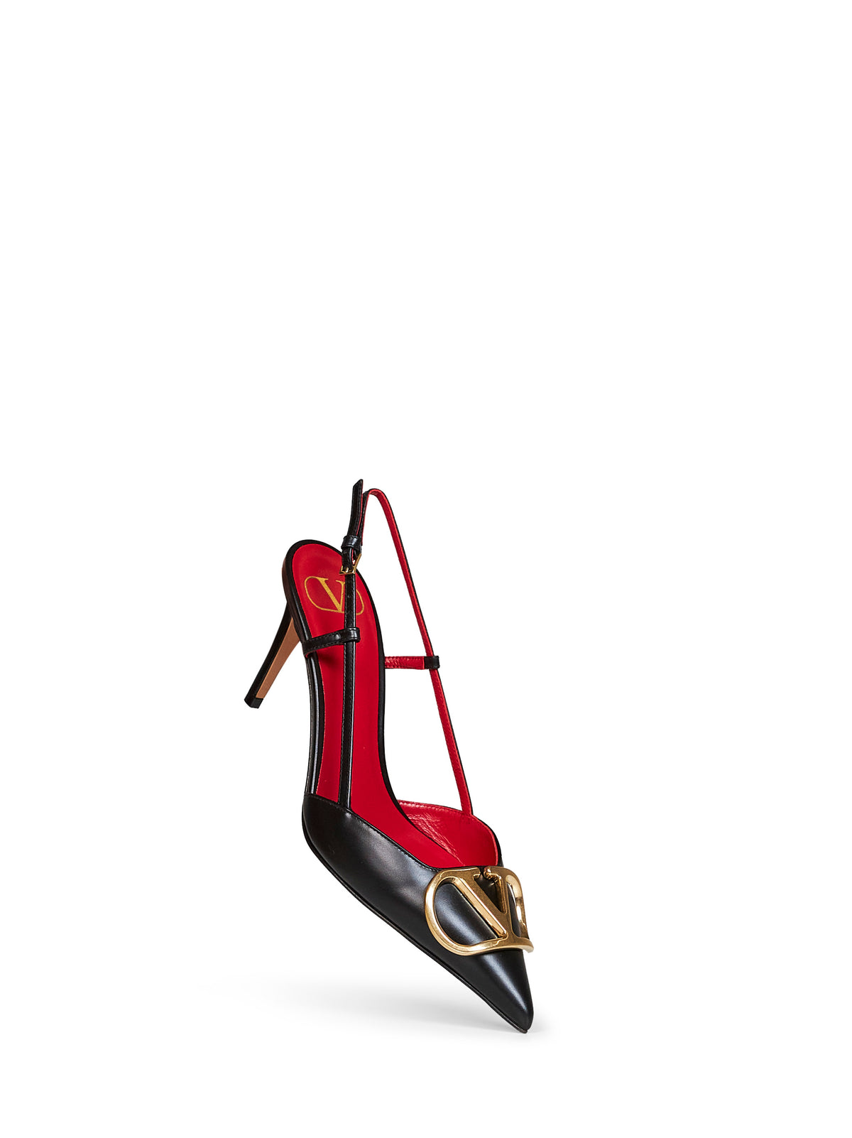 Décolleté slingback VLogo Signature 80mm in Vitello nero