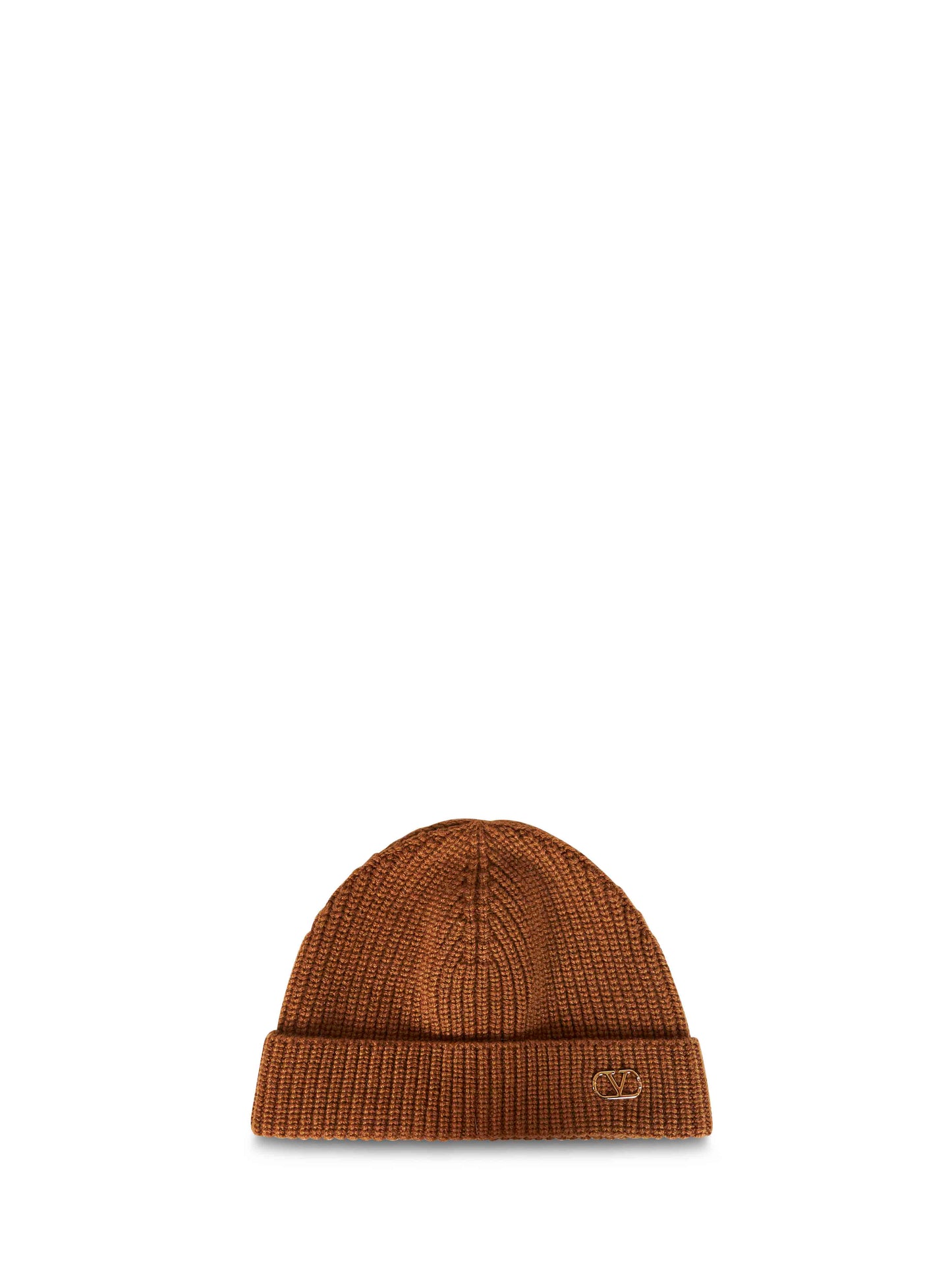 Camel cashmere Knitted VLogo Signature beanie