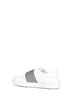 Sneakers Open in Vitello bianco e acciaio scuro
