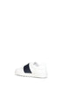 White and navy blue calfskin leather Open sneakers