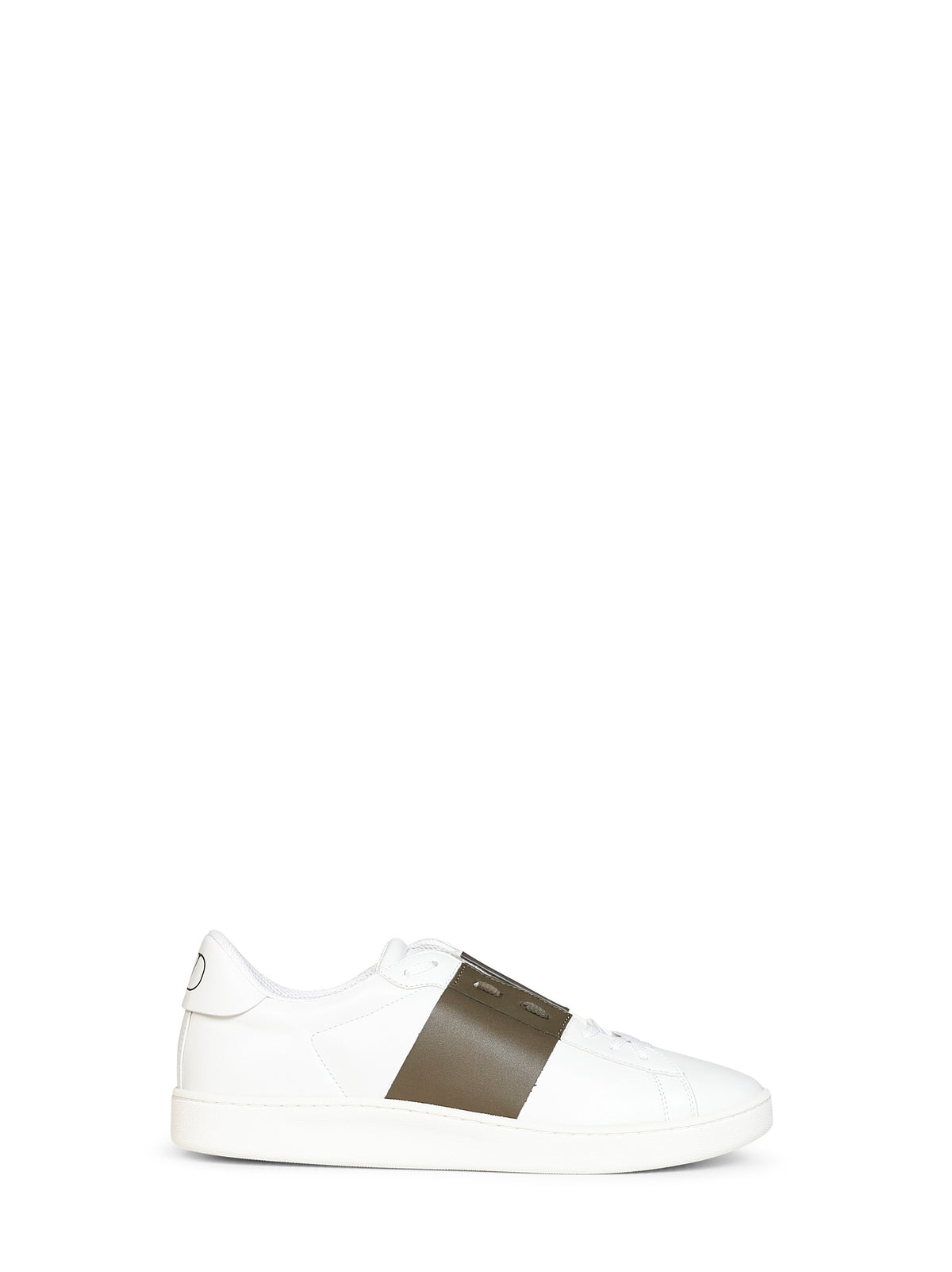 Sneakers Open Royco in vitello nappato bianco e kaki
