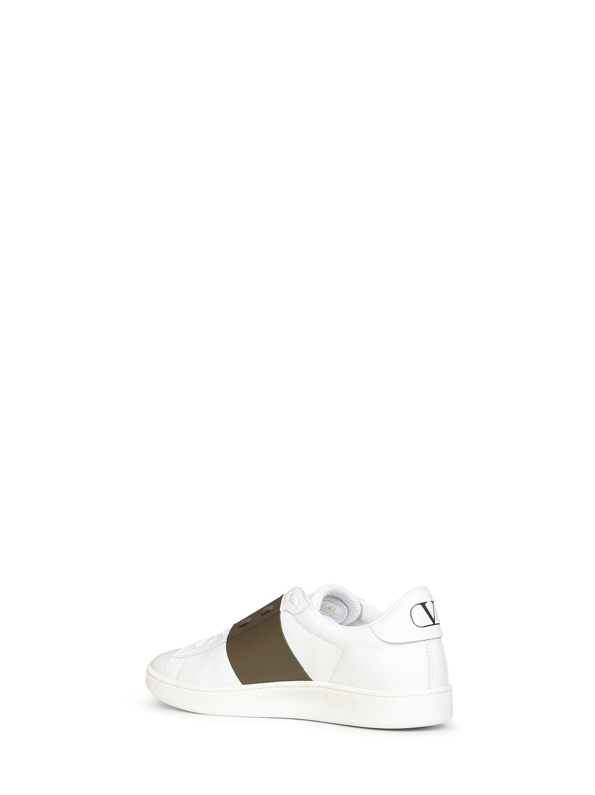 Sneakers Open Royco in vitello nappato bianco e kaki