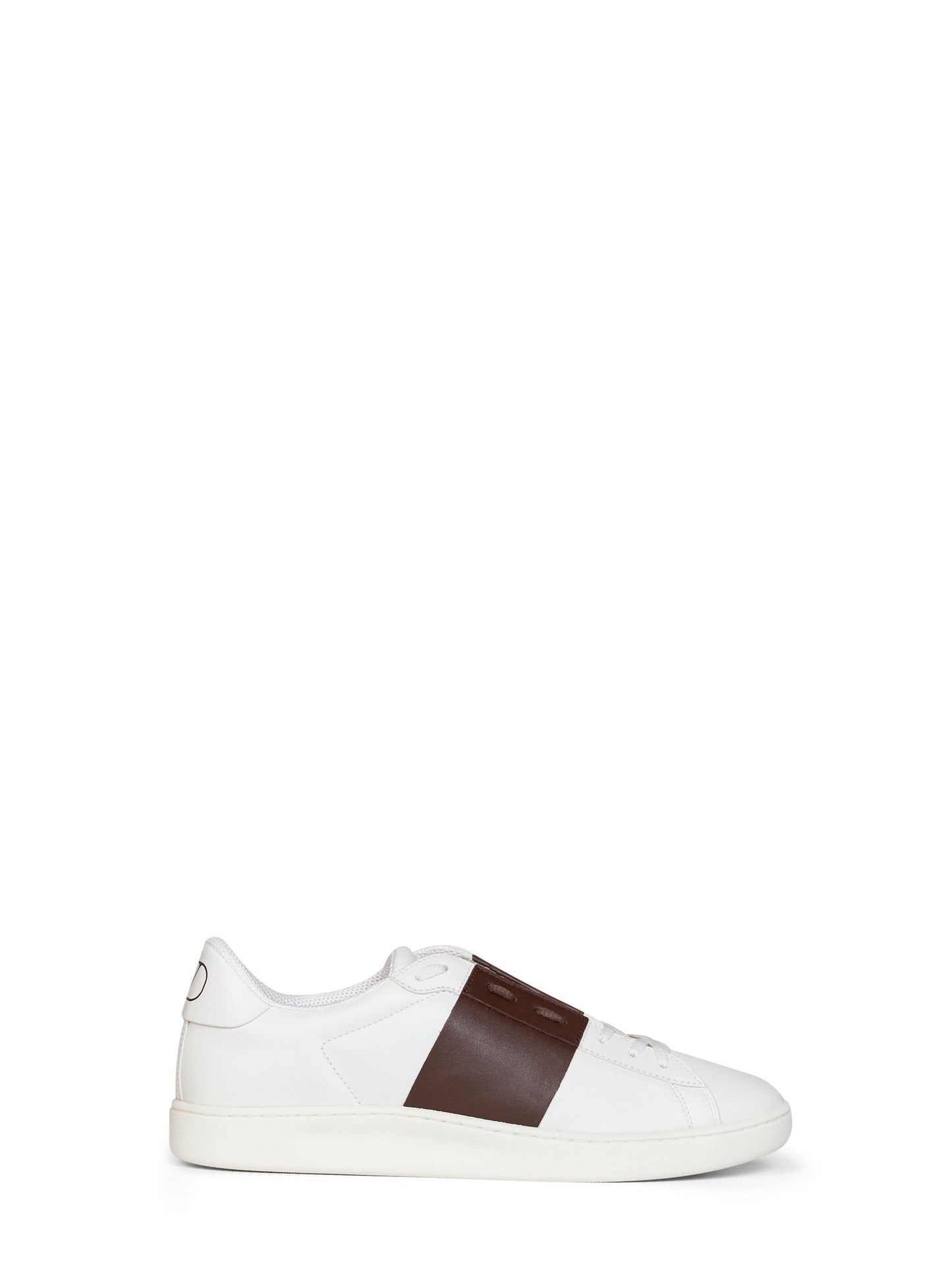Sneakers Open Royco in vitello nappato bianco e marrone corteccia